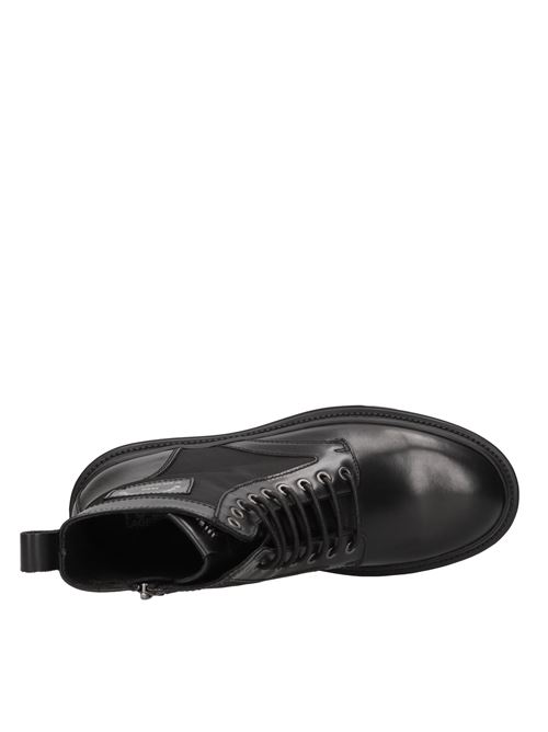 Scarponcini in pelle e tessuto KARL LAGERFELD | KL11250 000NERO